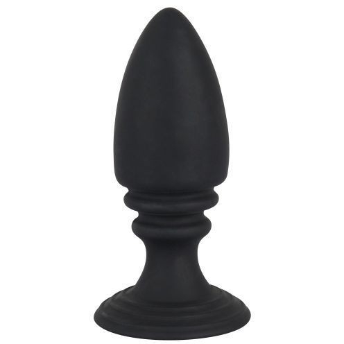 Пробка рельефная "Anal Plug" на присоске, черная 