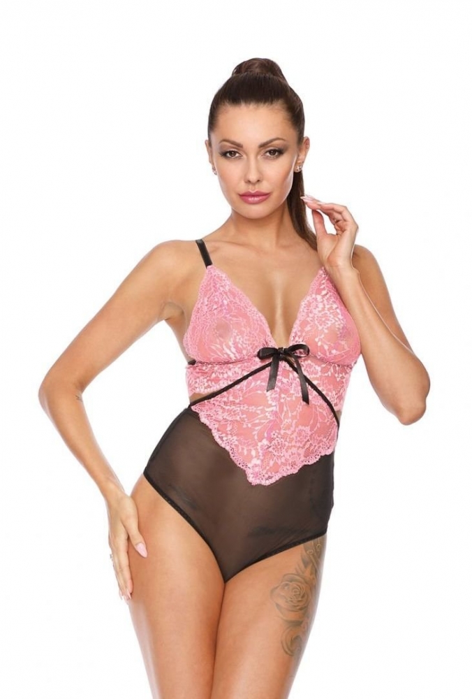 Боди "Excellent Beauty" черно-розовое, S/M 