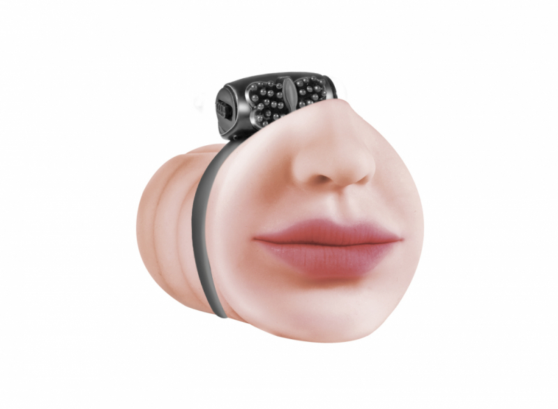 Мастурбатор "Satisfaction Beloved" реалистичный ротик + эрекционное кольцо с вибрацией 